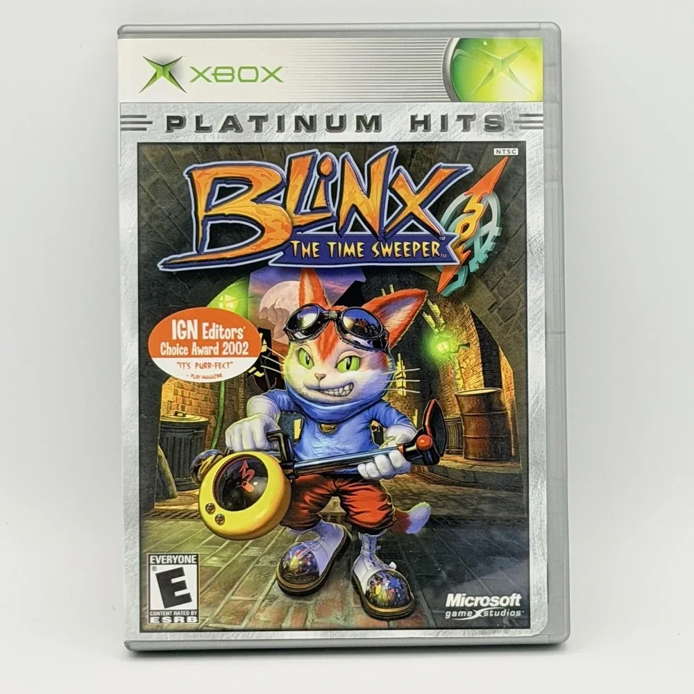 Blinx The Time Sweeper Microsoft Xbox Platinum Hits Complete CIB 2003 E NTSC